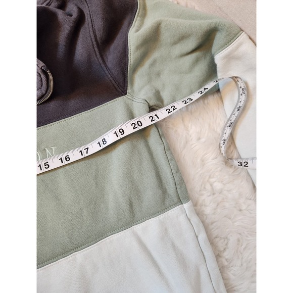 Cotton On Womens Gray Green White Colorblock Quarter-Zip Sweatshirt, Size S - Picture 6 of 7